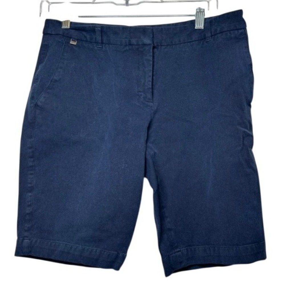White House Black Market Navy Blue Bermuda Shorts 6 Inseam 10"